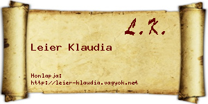 Leier Klaudia névjegykártya